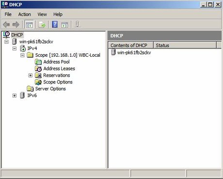 Windows Server 2008 DHCP Server MMC